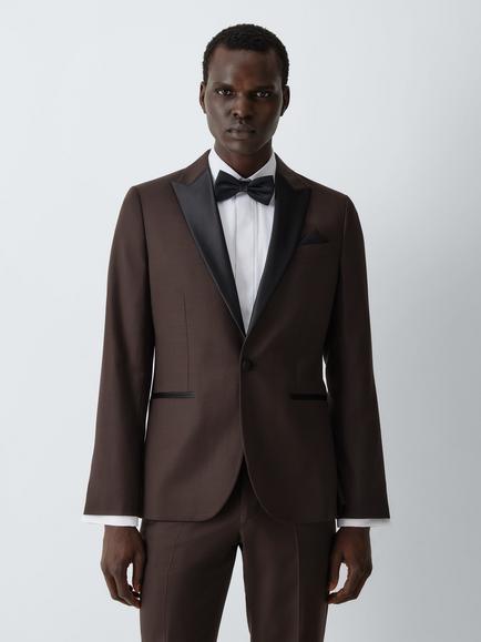 John Lewis Slim Fit Wool Rich Dinner Jacket, Brown