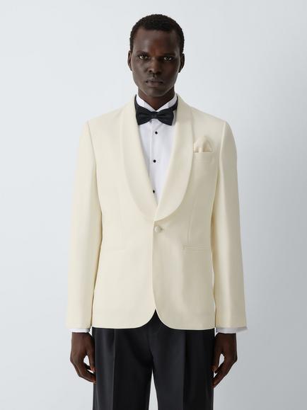 John Lewis Slim Fit Shawl Lapel Wool Dinner Jacket, Ivory, Ivory