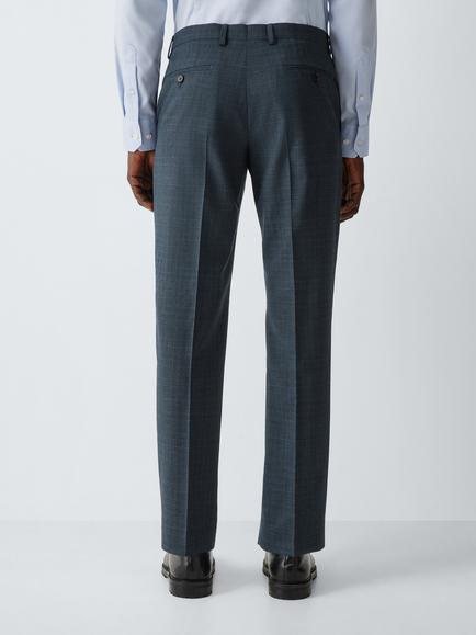 John Lewis Slim Fit Modern Check Wool Rich Suit Trousers, Navy - view 2, Navy
