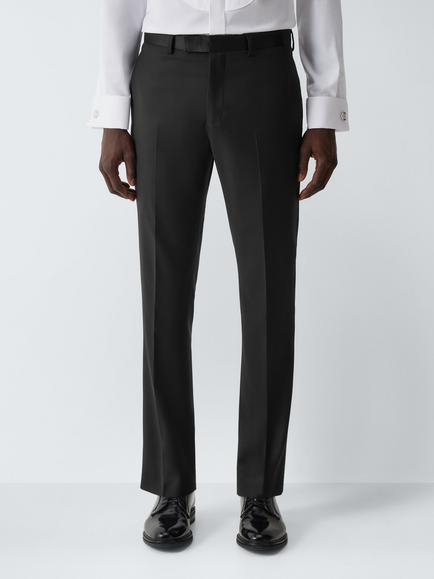 John Lewis Slim Fit Wool Rich Dinner Trousers, Black, Black