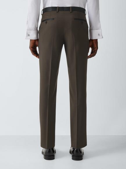 John Lewis Slim Fit Wool Rich Dinner Trousers, Brown - view 2, Brown