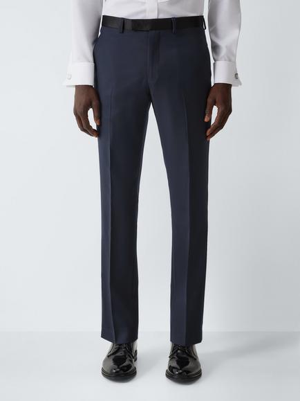 John Lewis Slim Fit Wool Rich Dinner Trousers, Black, Navy