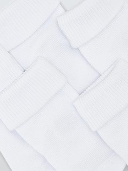 John Lewis Baby Organic Cotton Rich Ribbed Roll Top Socks, Pack of 5, White - view 2, White