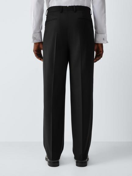 John Lewis Wool Rich Wide Fit Dinner Suit Trousers - view 2, Black