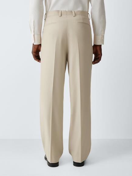 John Lewis Wool Rich Wide Fit Dinner Suit Trousers, Neutral - view 2, Neutral