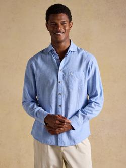 Joules Linen Blend Shirt, Light Blue, Light Blue
