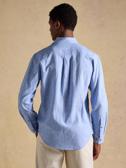 Joules Linen Blend Shirt, Light Blue - view 2, Light Blue
