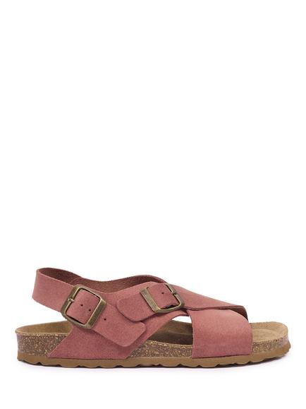 Celtic & Co. Suede Crossover Open Toe Sandals, Terracotta
