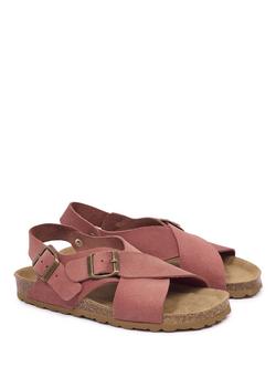 Celtic & Co. Suede Crossover Open Toe Sandals - view 2, Terracotta