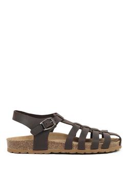 Celtic & Co. Leather Fisherman Sandals, Ebony, Ebony
