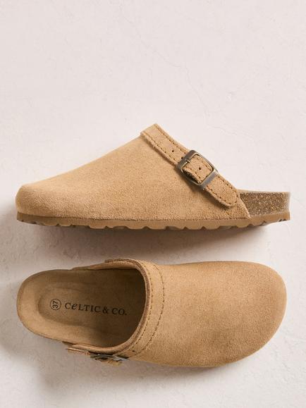 Celtic & Co. Strap Detail Leather Clogs, Sand - view 2, Sand
