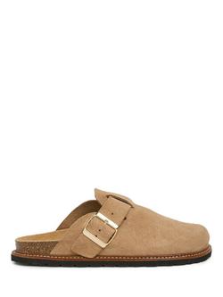 Celtic & Co. Suede Welt Detail Clogs, Camel, Camel
