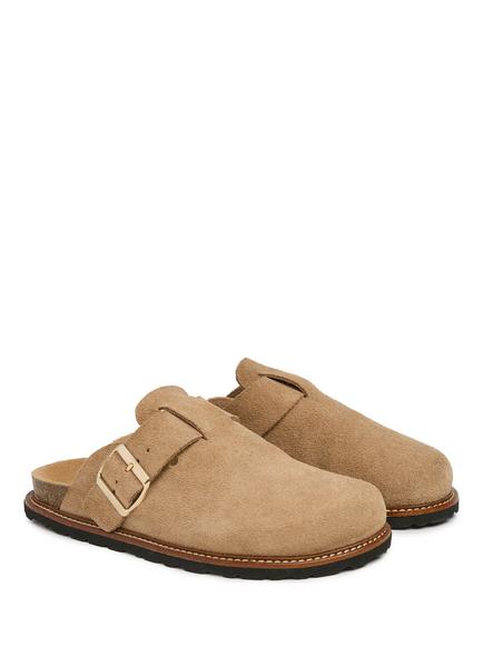 Celtic & Co. Suede Welt Detail Clogs, Camel - view 2, Camel