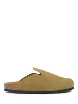 Celtic & Co. Suede Minimal Clogs, Olive, Olive