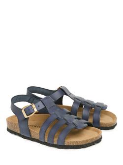 Celtic & Co. Leather Gladiator Sandals, Navy - view 2, Navy