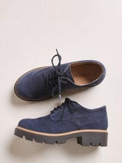 Celtic & Co. Suede Chunky Brogue Shoes, Navy - view 2, Navy