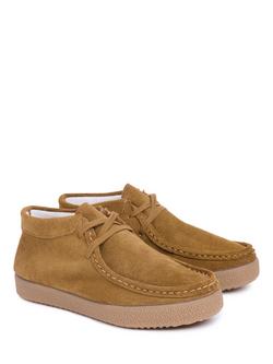 Celtic & Co. Suede Lace Up Moccasins, Tan - view 2, Tan