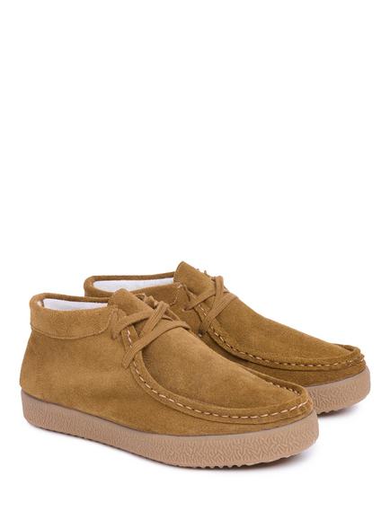 Celtic & Co. Suede Lace Up Moccasins, Tan - view 2, Tan