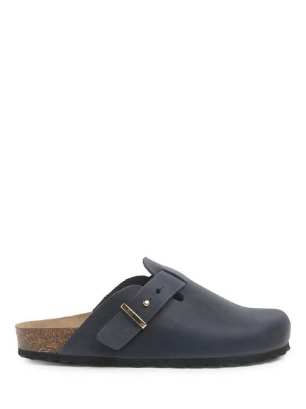 Celtic & Co. Leather Stud Strap Clogs, Navy, Navy