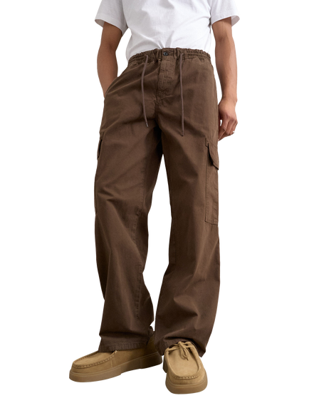 Topman Barrel Leg Cargo Trousers, Brown, Brown