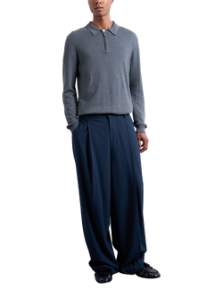 Topman Relaxed Fit Smart Trousers, Navy, Navy