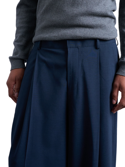 Topman Relaxed Fit Smart Trousers, Navy - view 2, Navy