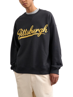 Topman Pittsburgh Chenille Sweatshirt, Black, Black