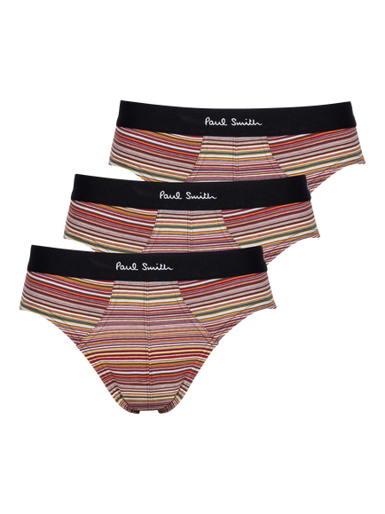 Paul Smith Signature Stripe Cotton Blend Briefs, Pack of 3, Multi, Multi