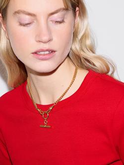 Jigsaw T-Bar Chain Necklace, Gold