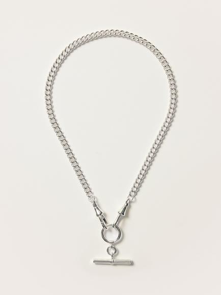 Jigsaw T-Bar Chain Necklace, Silver