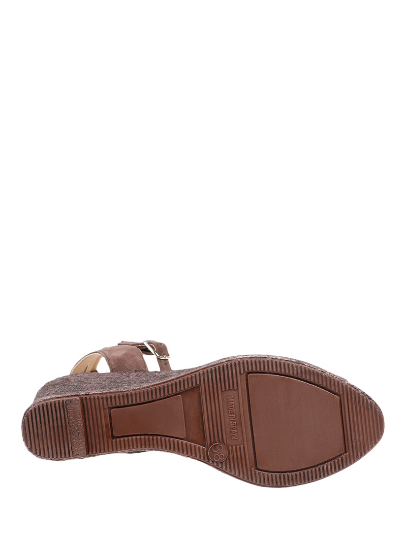 Product image 6 of 6, which shows Jones Bootmaker Marchesa Suede Wedge Heel Sandals, Chocolate, 3