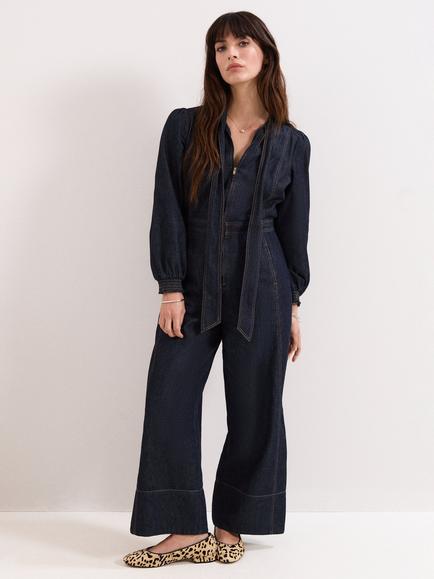 Phase Eight Petite Patricia Denim Jumpsuit, Indigo, Indigo