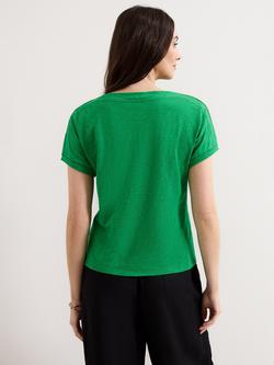 Phase Eight Suzie Button Shoulder T-Shirt, Green - view 2, Green
