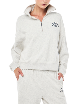 P.E Nation Swerve Zip Neck Sweatshirt, Grey - view 2, Grey
