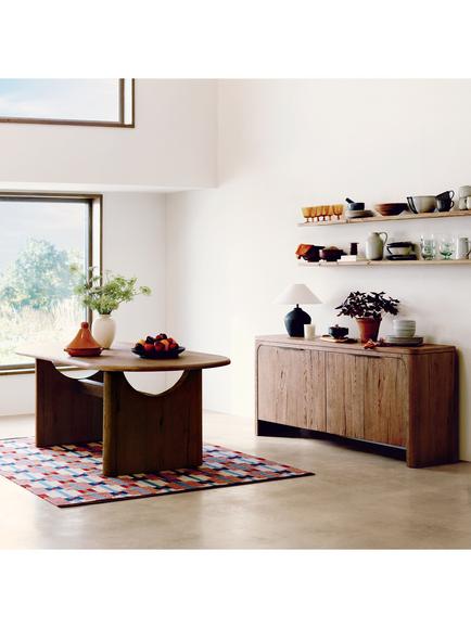 John Lewis Calado Geometric Wool Rich Rug, Burnt Umber - view 2, Burnt Umber