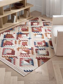 John Lewis Zafira Kelim Flatweave Wool Rich Rug, Multi - view 2, Multi