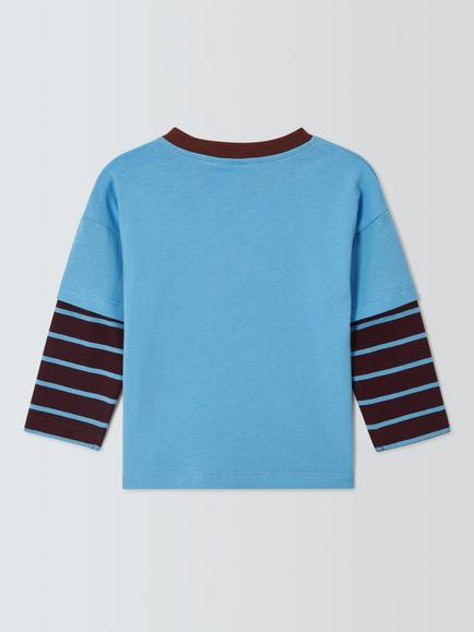 John Lewis Baby Skating Duck Long Sleeve T-Shirt, Blue Duck - view 2, Blue Duck