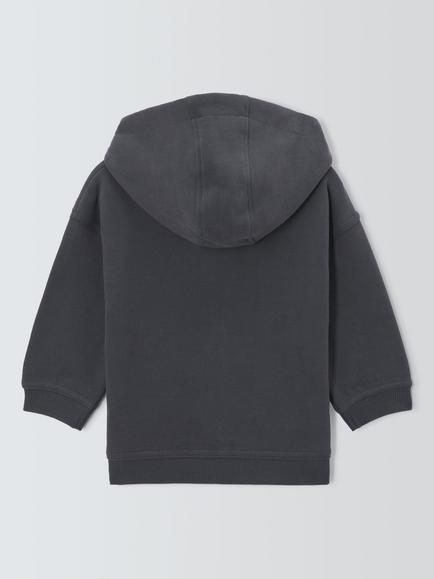 John Lewis Baby Stripe Lining Hoodie, Grey - view 2, Grey