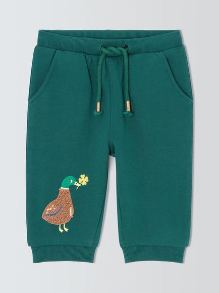 John Lewis Baby Duck Joggers, Dark Green, Dark Green