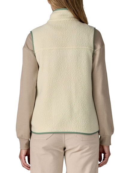 Patagonia Retro Pile Full Zip Vest, Natural / Green - view 2, Natural / Green