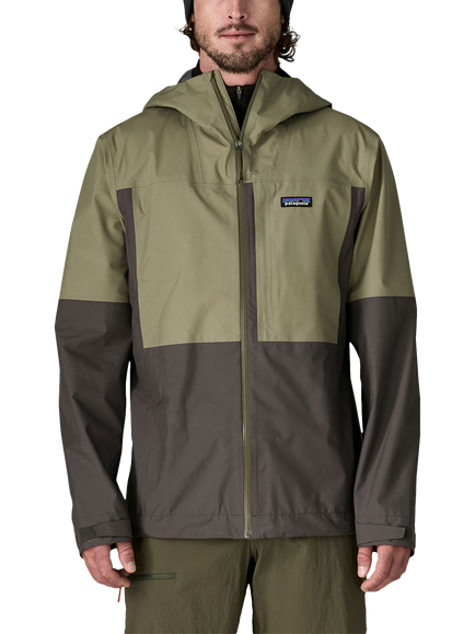 Patagonia Boulder Fork Waterproof Jacket, Green/Grey, Green/Grey
