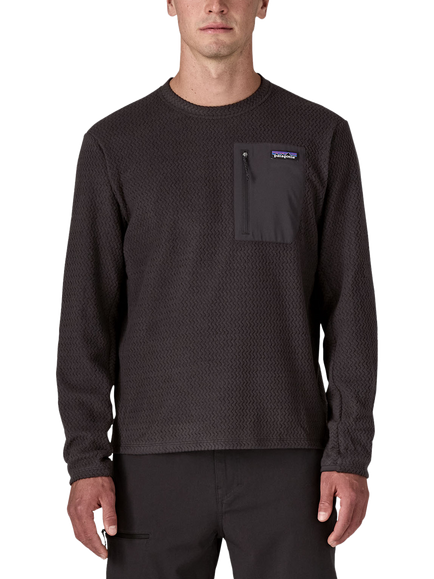 Patagonia Men's R1 Air Crew Fleece Top, Black - view 2, Black