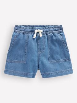 Mini Boden Kids' Soft Denim Shorts, Blue Indigo, Blue Indigo