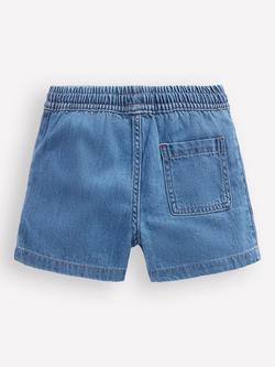 Mini Boden Kids' Soft Denim Shorts, Blue Indigo - view 2, Blue Indigo