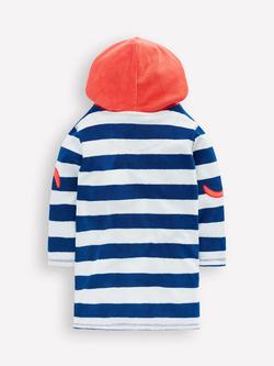 Mini Boden Kids' Applique Towelling Poncho, Stripe Octopus - view 2, Stripe Octopus