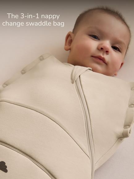 Snüz SnüzSwaddle 3-in-1 Newborn Swaddle Bag, 2.5 Tog, Sand Cloud - view 2, Sand Cloud