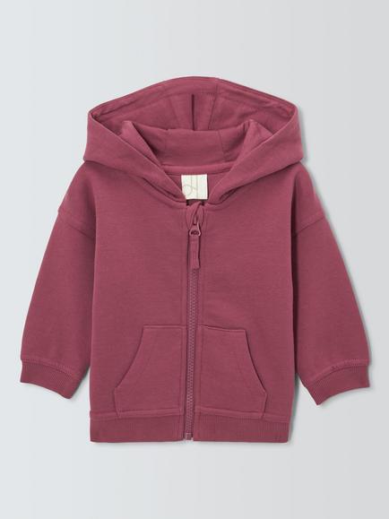 John Lewis Baby Zip Up Hoodie, Pink, Pink