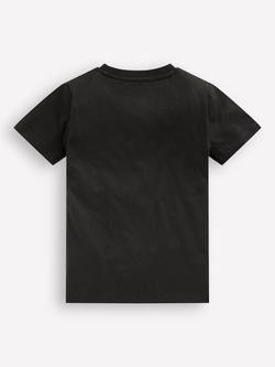 Mini Boden Kids' Cotton Linear Stitch T-Shirt, Shadow Grey Rocket - view 2, Shadow Grey Rocket