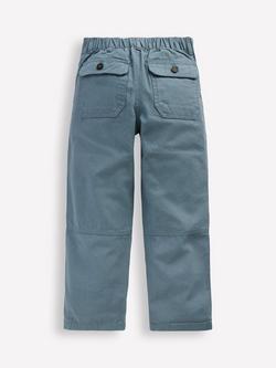 Mini Boden Kids' Canvas Carpen Trousers - view 2, Blue Mirage