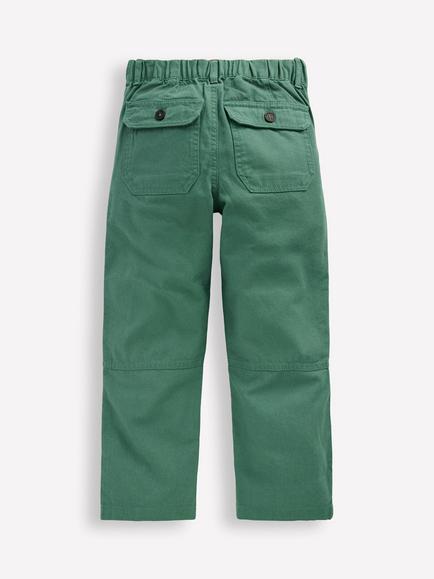 Mini Boden Kids' Canvas Carpen Trousers - view 2, Blue Spruce